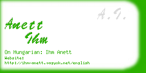 anett ihm business card